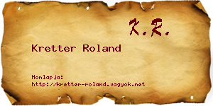 Kretter Roland névjegykártya